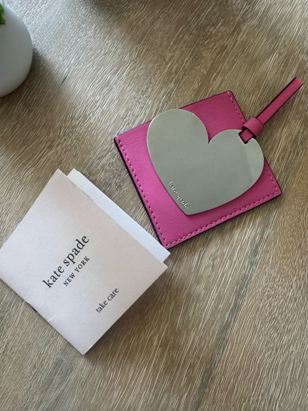 kate spade Heart Pocket Mirror in Leather Pouch